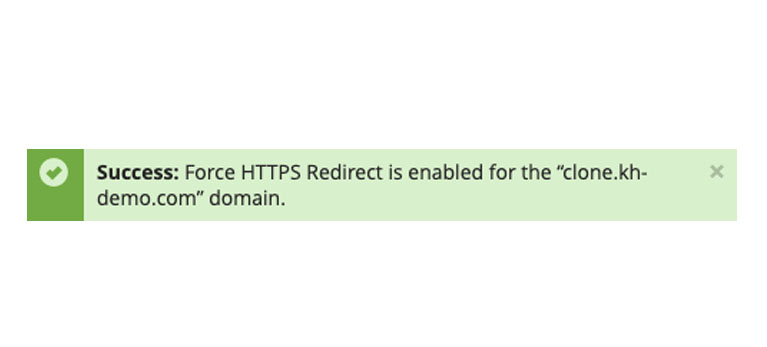 force https success info